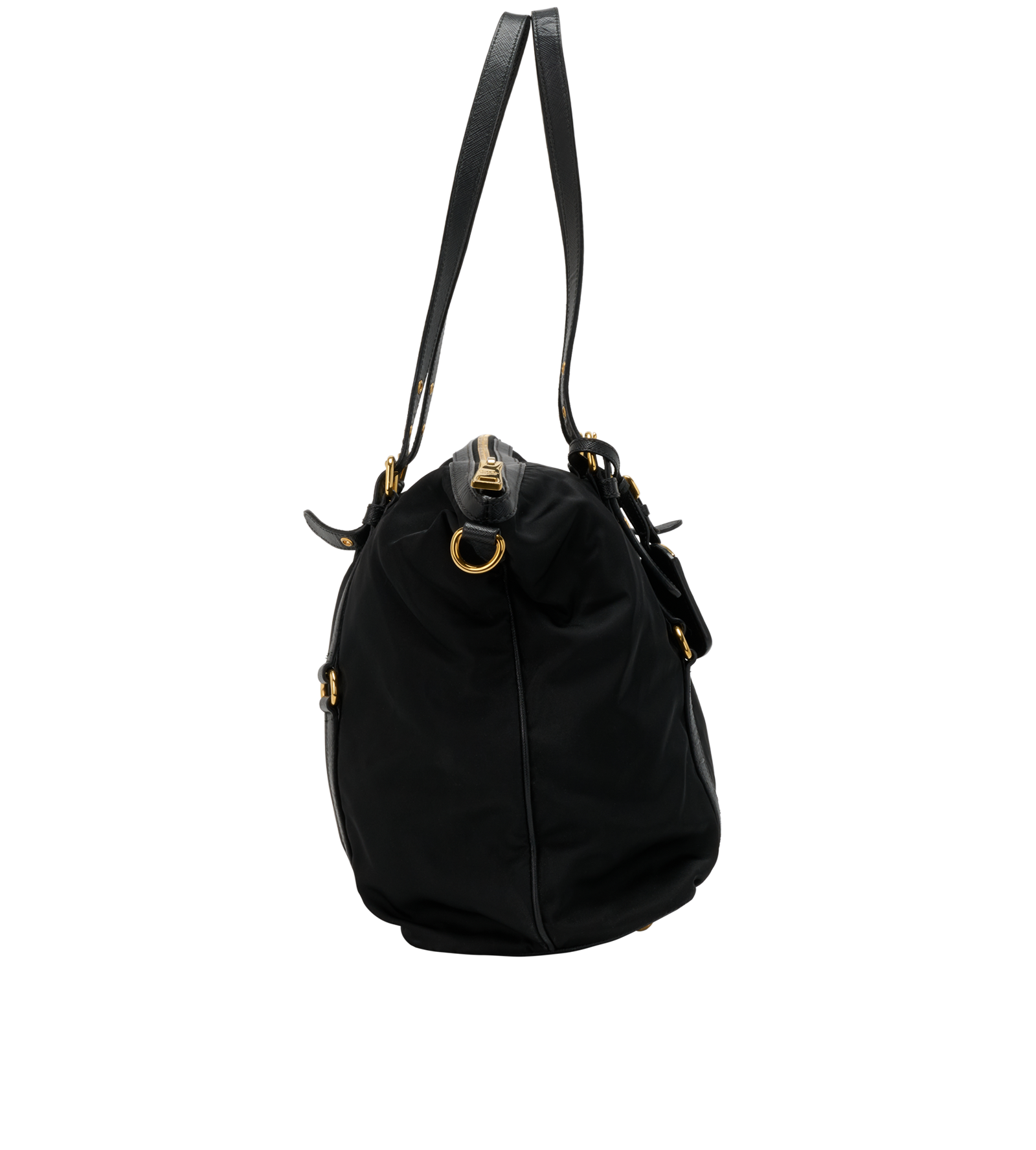 Tessuto Nylon Tote, &pound;495, Handbags, Black, Nylon, Side view